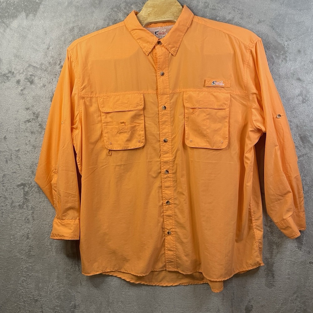 World Wide Sportsman Men's 3XL‎ Coral Fishing Shirt Vented Long Sleeve
